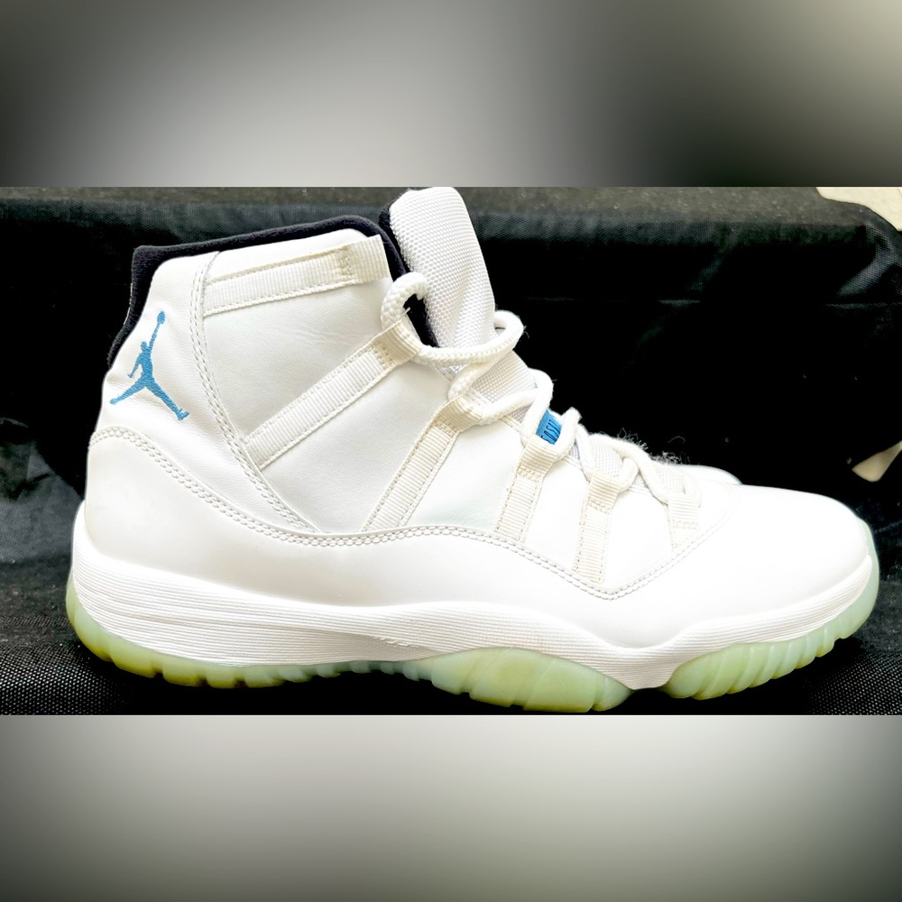 Jordan White and Blue High-Top Sneakers